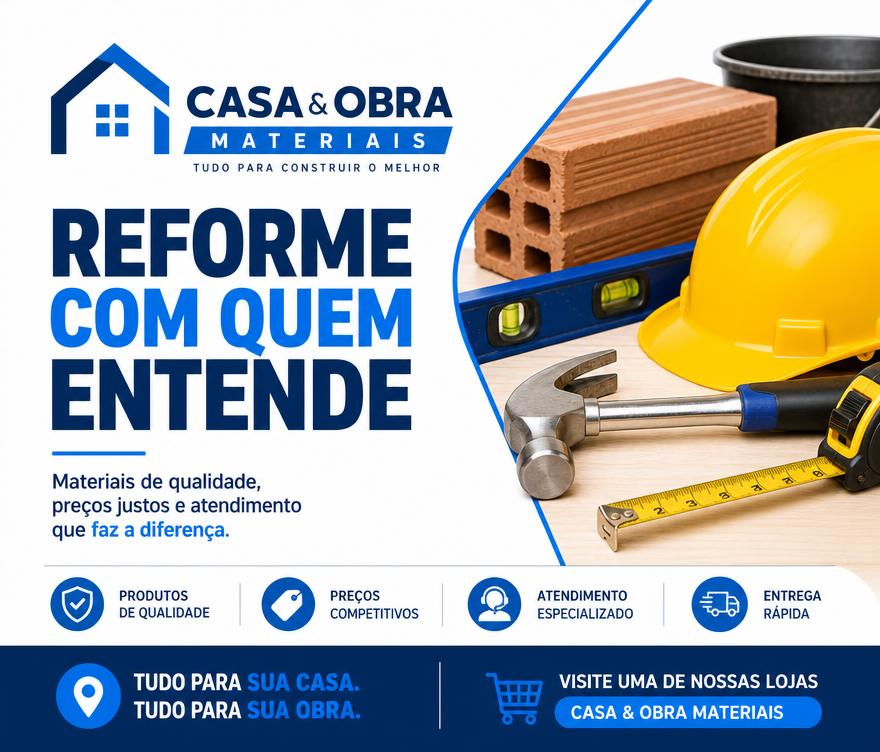 Anúncio de demonstração — Casa & Obra Materiais (anunciante fictício)