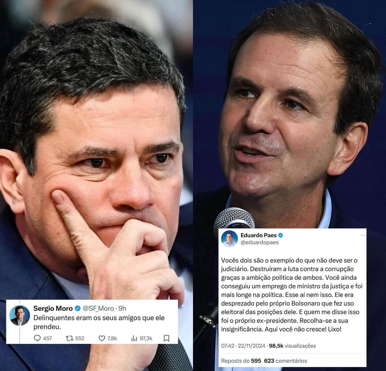 Eduardo Paes e Sérgio Moro trocam farpas na internet. Confira: